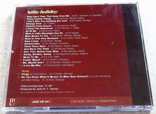 JAZZ GREATS BILLIE HOLIDAY All of Me CD