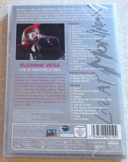 SUZANNE VEGA Live At Montreux 2004 DVD + CD Collectors` Ed