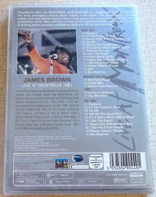 JAMES BROWN Live In Montreux 1981 CD+DVD