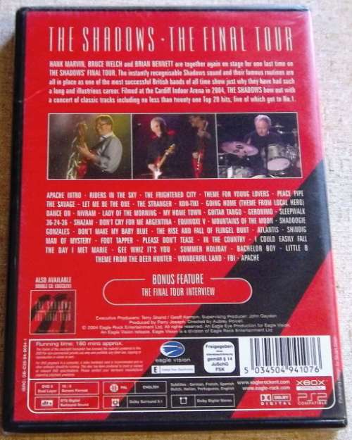 THE SHADOWS The Final Tour DVD