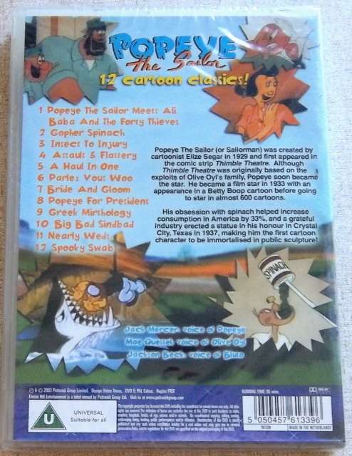 POPEYE THE SAILOR 12 original classic cartoons