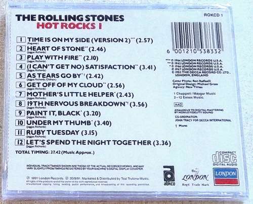 THE ROLLING STONES Hot Rocks 1 SOUTH AFRICA Cat# ROKCD 1