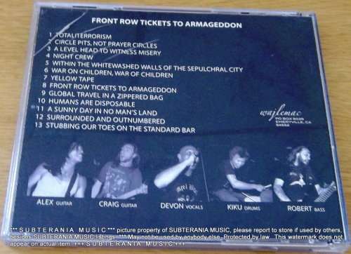 CONQUEST FOR DEATH Front Row Tickets to Armageddon CD