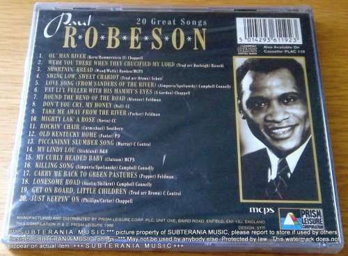 PAUL ROBESON The Voice of Mississippi 20 Great Songs