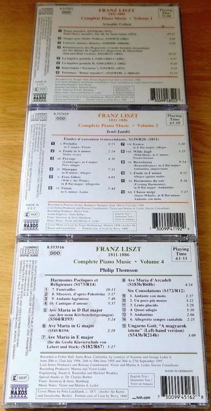 FRANZ LISZT : Piano Music Vol. 1 + 2 + 4 + 5 + 9 + 10