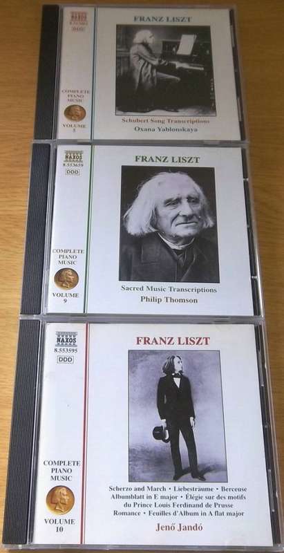 FRANZ LISZT : Piano Music Vol. 1 + 2 + 4 + 5 + 9 + 10
