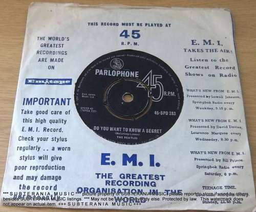 THE BEATLES Twist and Shout / Do You Want to Know a Secret 7` single