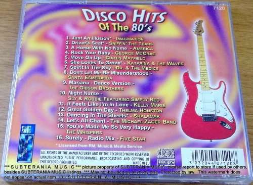 DISCO HITS OF THE 80s Includes Dr and the Medics  Imagination etc
