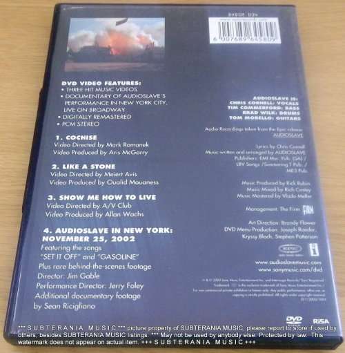 AUDIOSLAVE Audioslave DVD