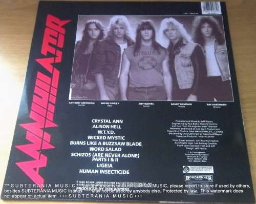 ANNIHILATOR Alice in Hell Vinyl Record