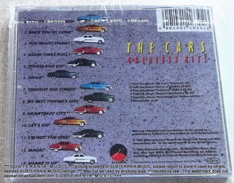 THE CARS Greatest Hits  [MAIN STOCK ROOM]