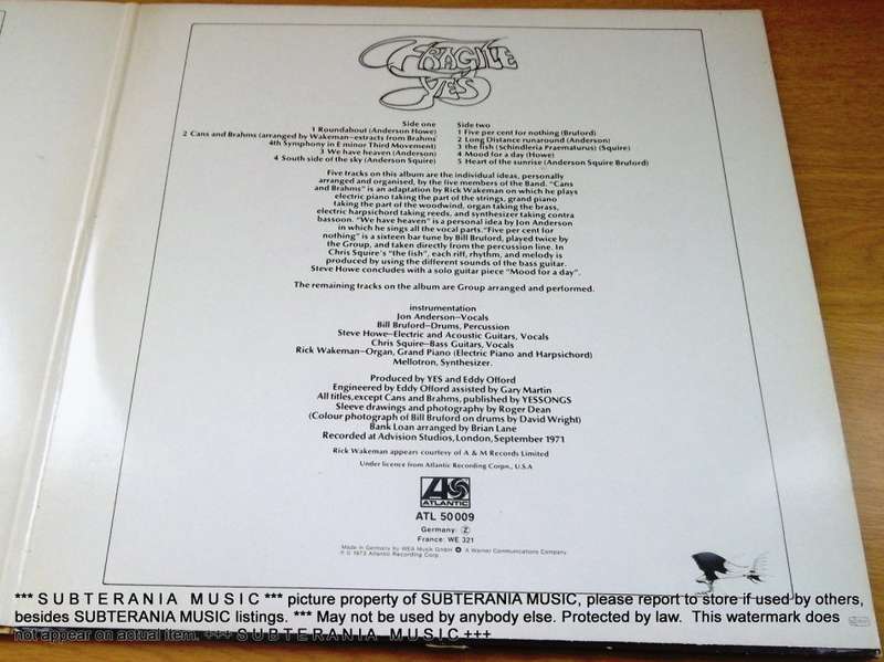 YES Fragile Vinyl LP [Shelf E]