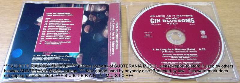 GIN BLOSSOMS As Long As It Matters CD