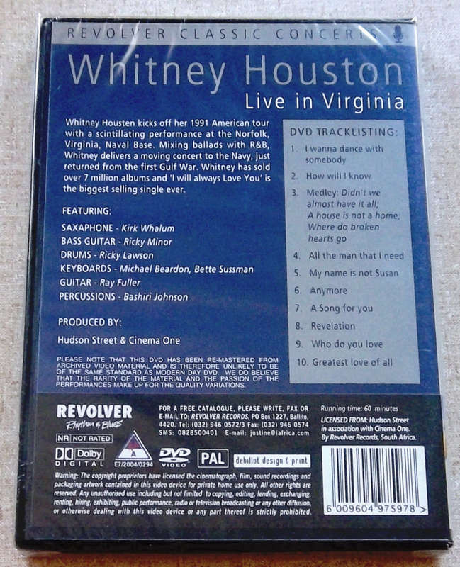 WHITNEY HOUSTON Live in Virginia DVD