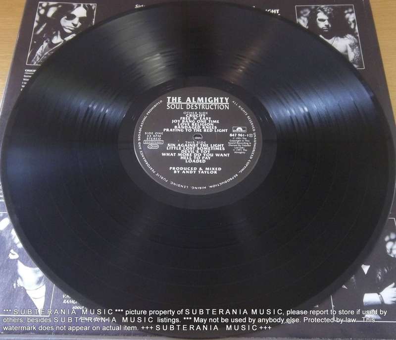 THE ALMIGHTY  Soul Destruction  Vinyl LP