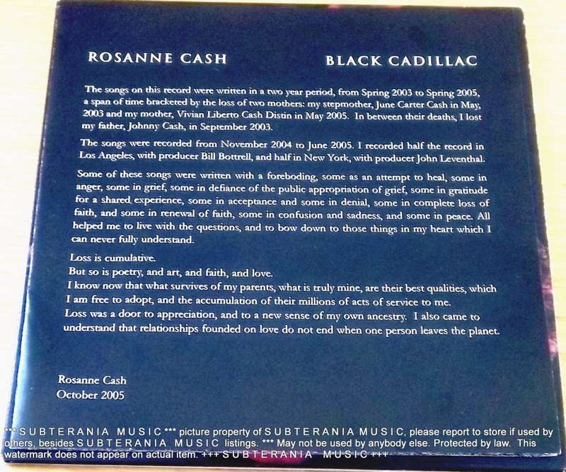 ROSANNE CASH Black Cadillac promo cardsleeve CD