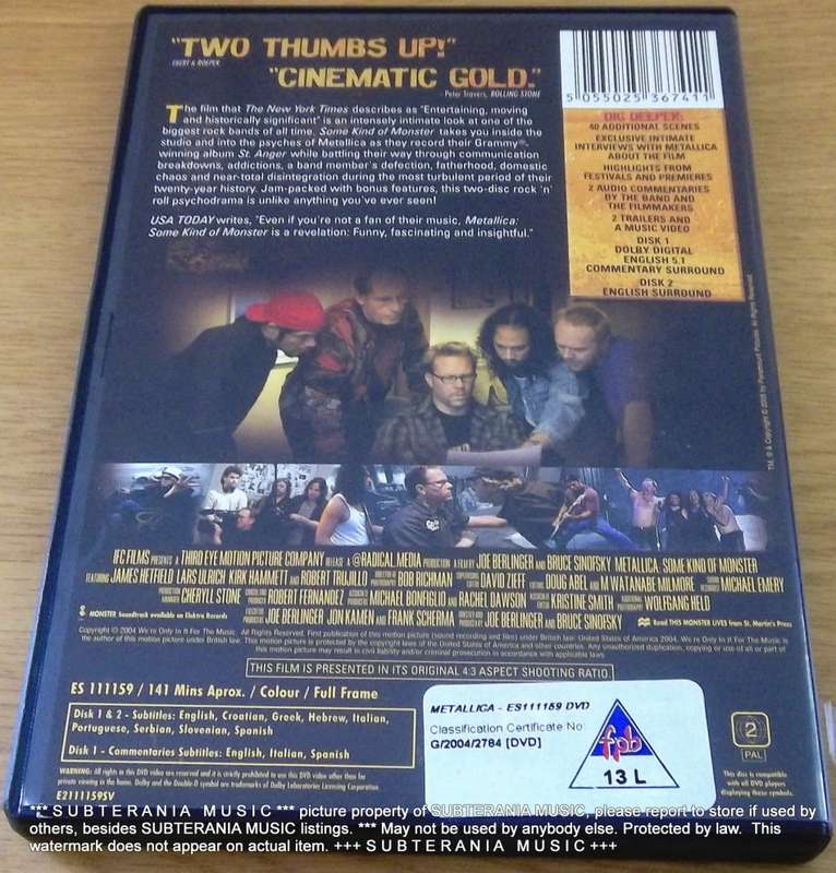 METALLICA Some Kind of Monster 2 DVD