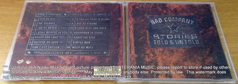 BAD COMPANY Stories Told & Untold 14 track CD