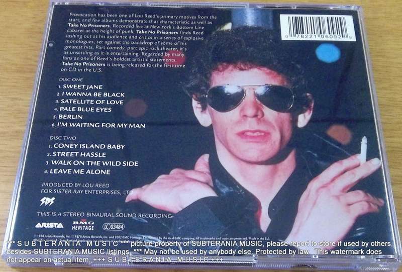 LOU REED Live Take No Prisoners 2xCD