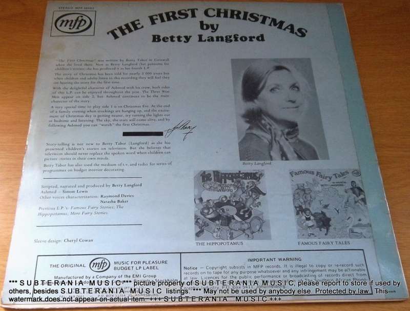 BETTY LANGFORD The First Christman Vinyl LP