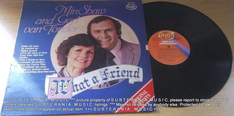 MIN SHAW AND GERT VAN TONDER What a Friend Vinyl LP