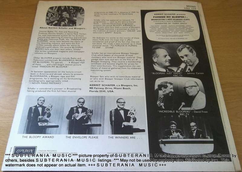 PARDON MY BLOOPER An Album of Radio and TV`s most Hilarious Fluffs Vinyl LP