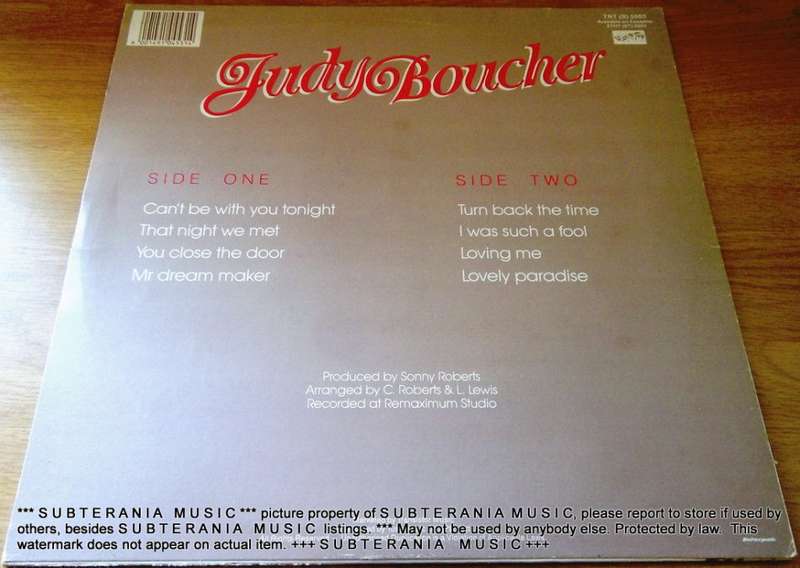 JUDY BOUCHER Can't Be With You Tonight Vinyl LP