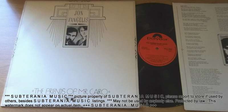 JON and VANGELIS The Friends of Mr Cairo Vinyl LP