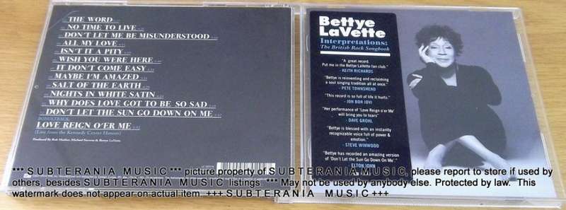 BETTY LEVETTE Interpretations:  The British Rock Songbook  [Shelf G Box 11]