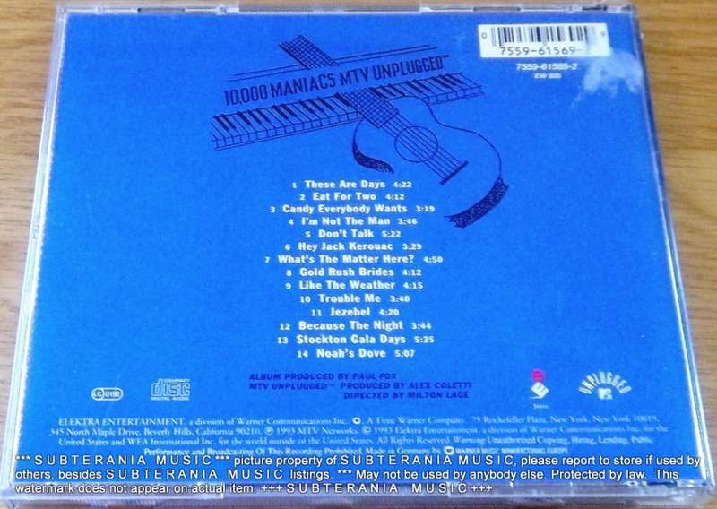 10 000 MANIACS MTV Unplugged   [Shelf G Box 15]