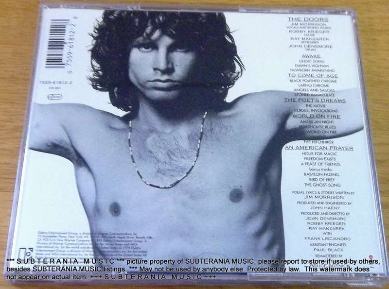 JIM MORRISON  + THE DOORS An American Prayer CD