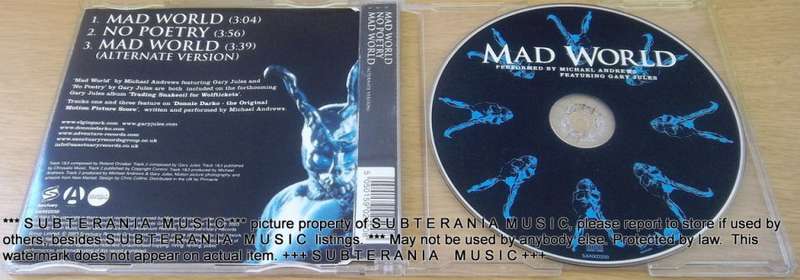 GARY JULES Mad World [Tears for Fears cover version] CD single [Shelf G Box 16]