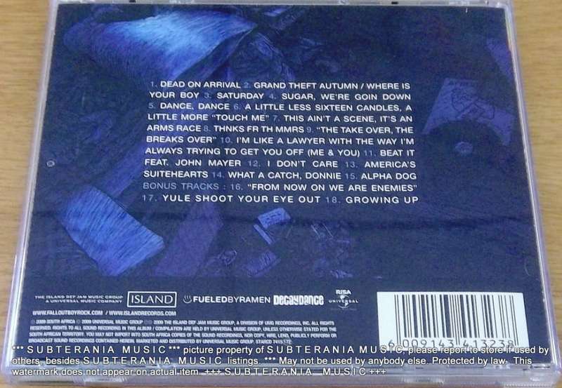 FALL OUT BOY Greatest Hits     [Shelf G Box 17]