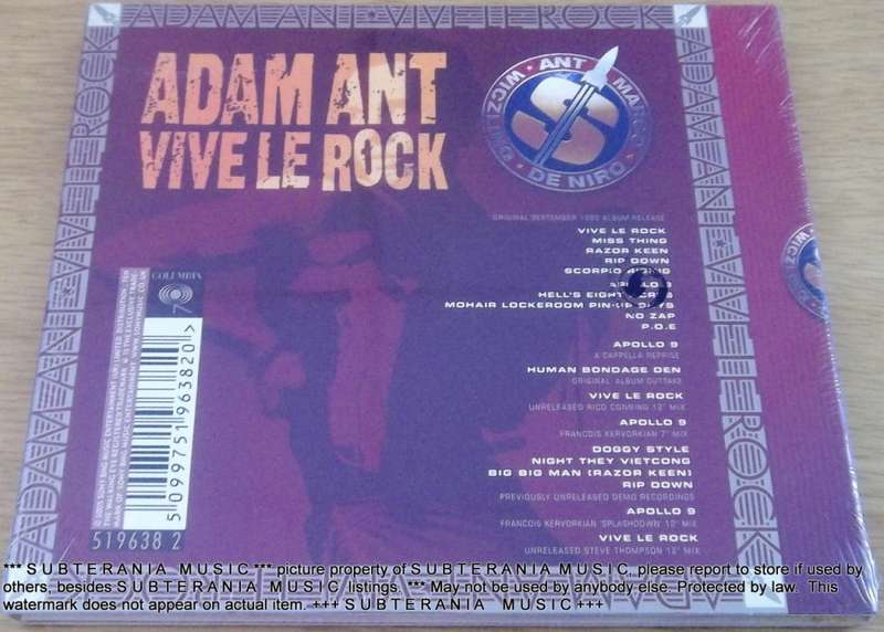 ADAM ANT Apollo 9 / Viva Le Rock Digipak