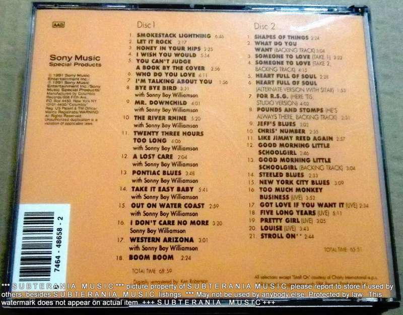 THE YARDBIRDS Blues, Back Tracks and Shapes of Things Vol.2 Double CD [Shelf G Box 13]