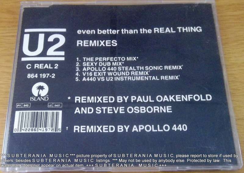 U2 Even Better Than The Real Thing Remixes Maxi Single   [Shelf G Box 18]