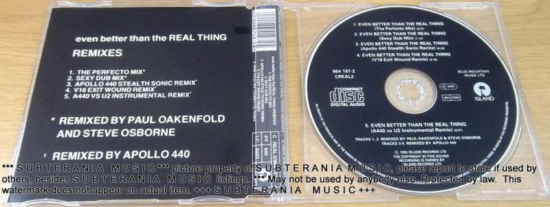 U2 Even Better Than The Real Thing Remixes Maxi Single   [Shelf G Box 18]