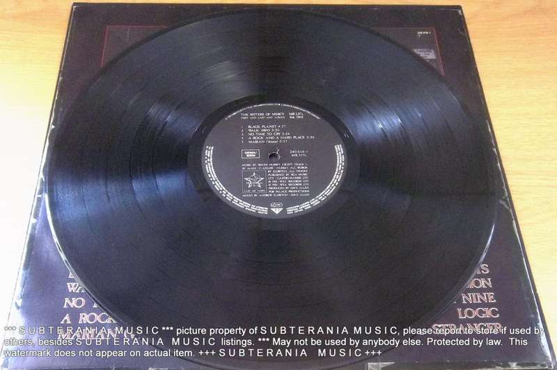 THE SISTERS OF MERCY First And Last And Always Vinyl Record