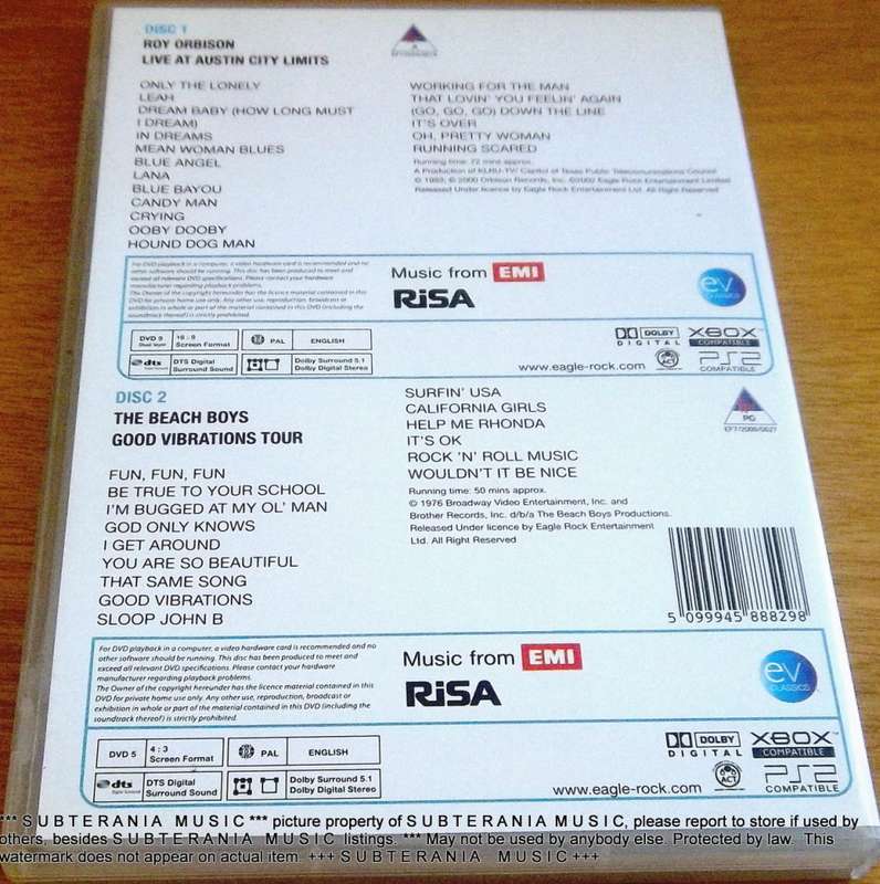 ROY ORBISON Live at Austin City / THE BEACH BOYS Good Vibrations Tour DVD