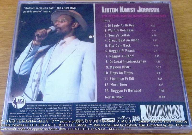 LINTON KWESI JOHNSON Live In Paris CD