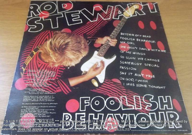 ROD STEWART Foolish Behaviour  Vinyl Record