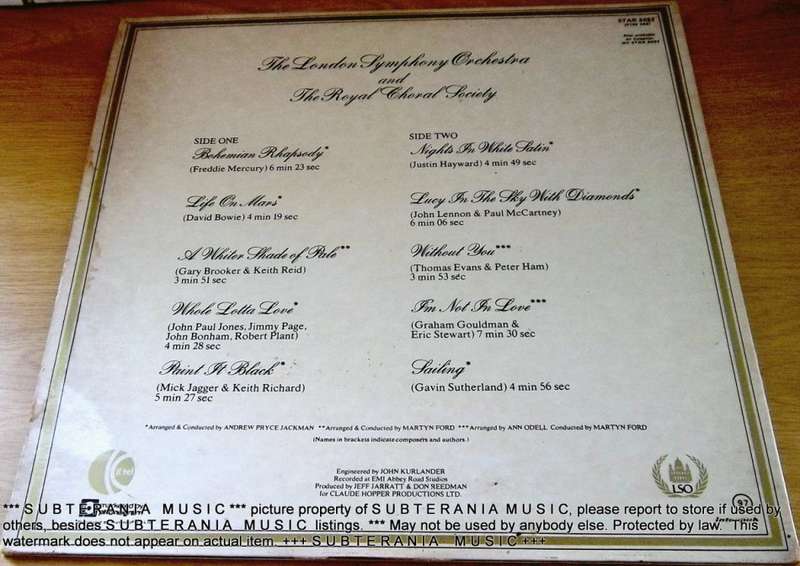 CLASSIC ROCK Best Of  London Symphony Orchestra Vinyl Record