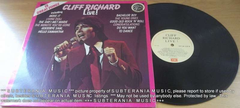 CLIFF RICHARD Live 18 Great Songs Vinyl Record