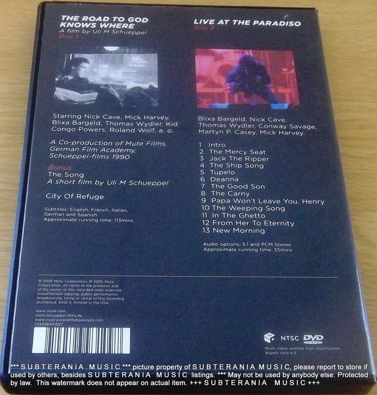 NICK CAVE AND THE BAD SEEDS The Road to God Knows Where / Live at the Paradiso 2  DVD