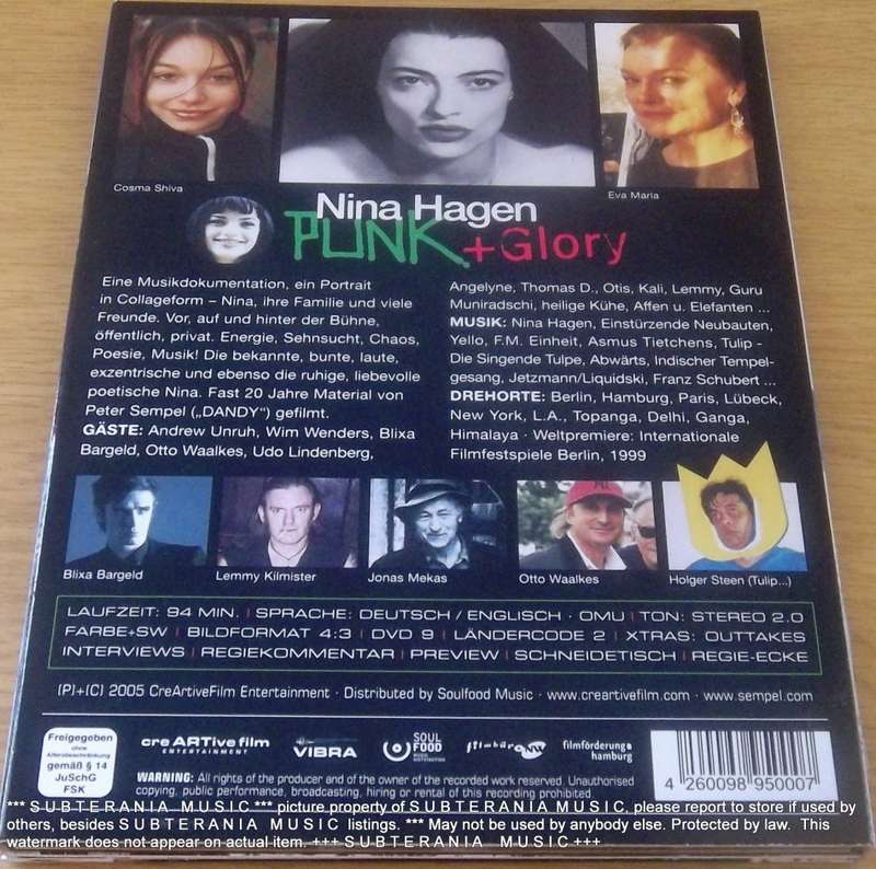 NINA HAGEN Punk and Glory DVD