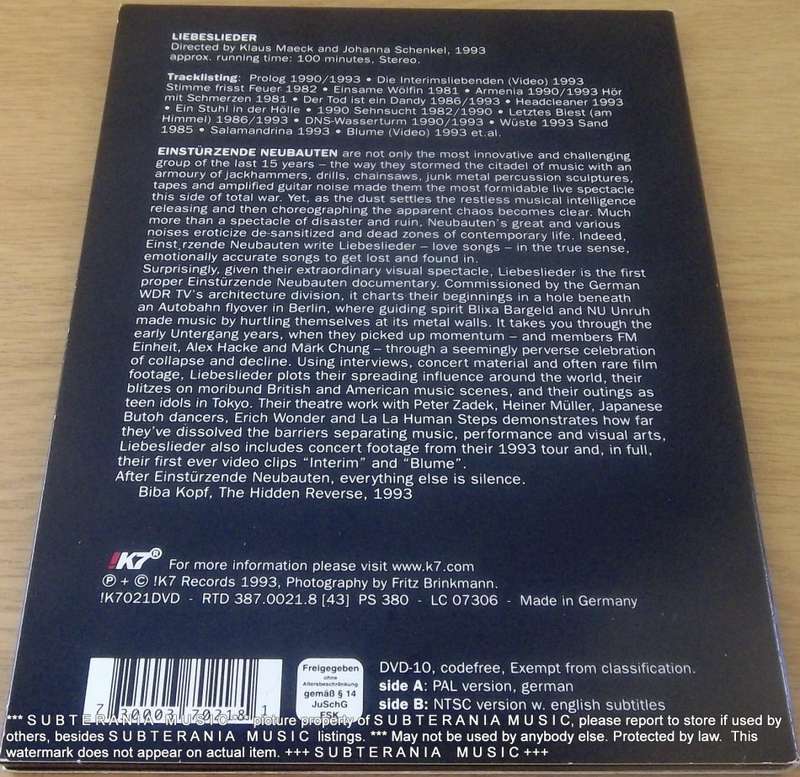 EINSTURZENDE NEUBAUTEN Liebeslieder DVD