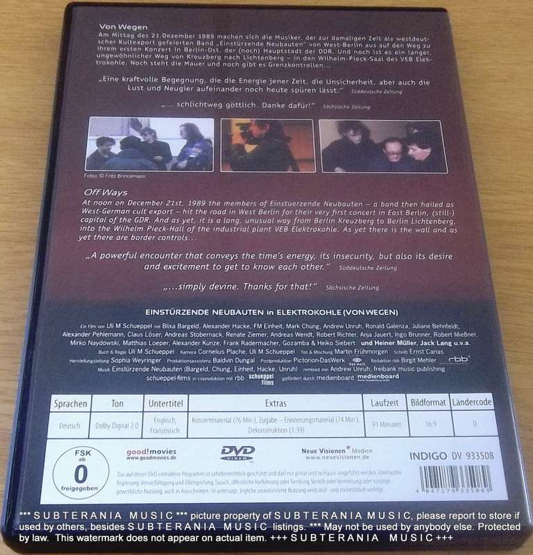 EINSTURZENDE NEUBAUTEN Elektrokohle (Von Wegen) DVD
