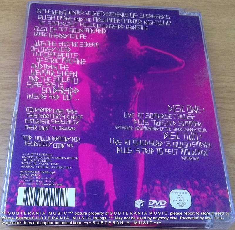 GOLDFRAPP Wonderful Electric DVD