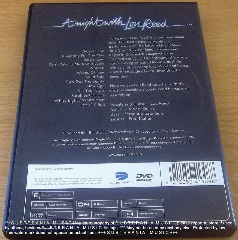 LOU REED A NIght with Lou Reed DVD