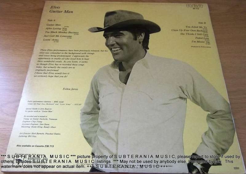 ELVIS PRESLEY Guitar Man LP Vinyl Record